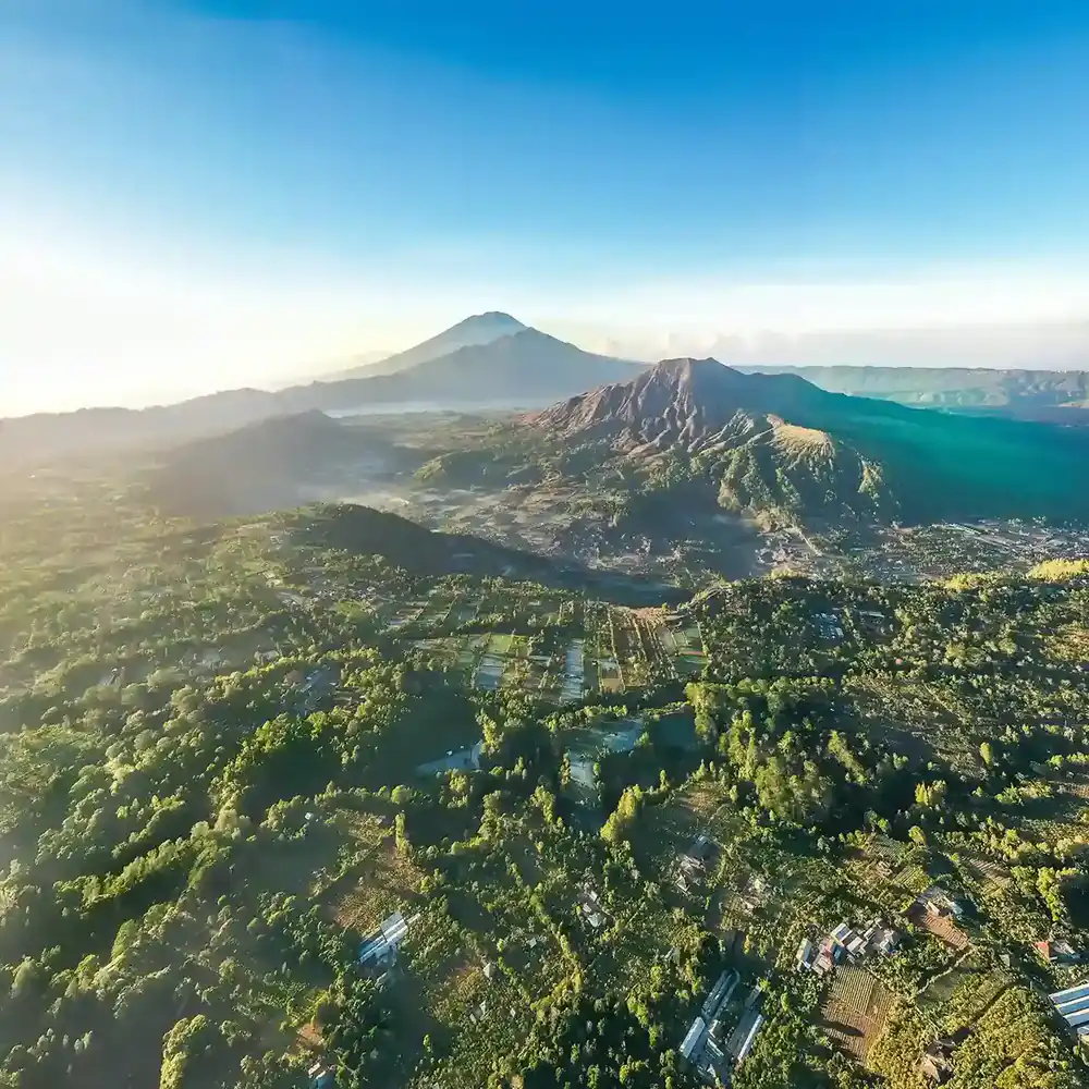 Mount Batur seen from the Kintamani highlands