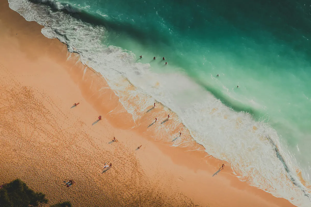 Beach on Nusa Penida seen from above
